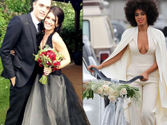 Самые необычные свадебные наряды звезд, которые сразили наповал женихов и fashion-критиков