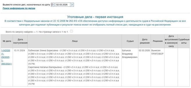 Приговор не вступил в законную силу, его ещё можно обжаловать | Источник: Стоп-кадр страницы официального сайта Ленинского суда Воронежа / lensud--vrn.sudrf.ru