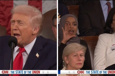 Трамп в обращении к Конгрессу устроил перепалку с демократами