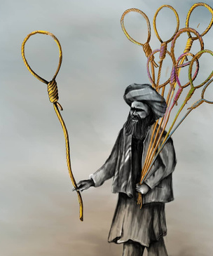 Уцелевшие карикатуры афганского художника Хоссейна Резаи, чудом бежавшего от «Талибана»