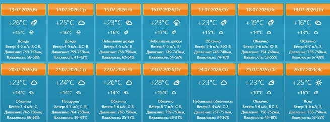 По прогнозу сервиса по ночам в Новосибирске будет +13…+16 градусов | Источник: iul.u-zonta.ru