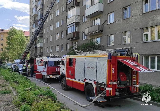 Открытое горение пожарные ликвидировали | Источник: t.me/mchs54