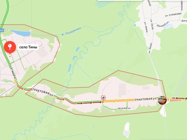 На трассе после ДТП образовалась пробка в обоих направлениях. | Источник: yandex.ru