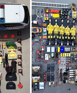 Пожарные, полицейские и врачи скорой помощи разных стран выкладывают фотографии со своей экипировкой (21 снимок)