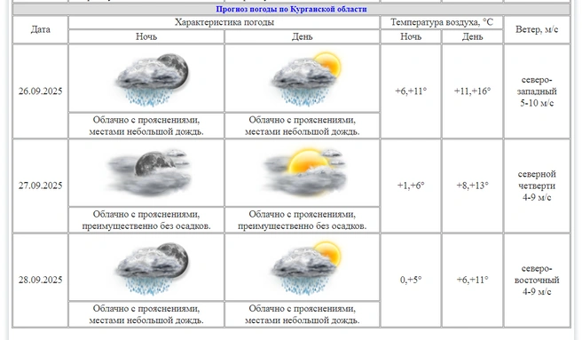 Погода на выходные | Источник: kurganpogoda.ru