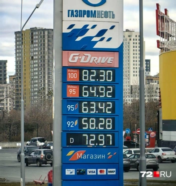 Многое. «Сотка» подорожала на 80 копеек, фирменный и обычный 95-й на 16 копеек. Дизель прибавил 26 копеек. Рубрика «невероятное»&nbsp;— 92-й подешевел на 11 копеек | Источник: Павел Красоткин / 72.RU 