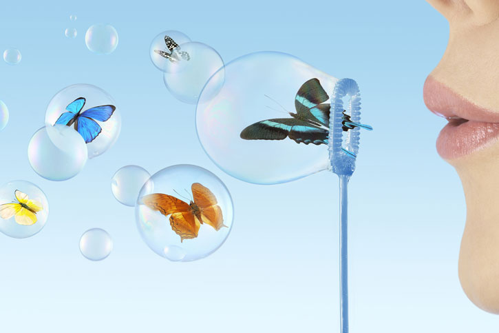 Бабочки в воздушных пузырях