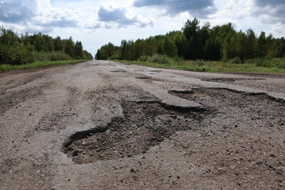 Жительница Омской области пожаловалась на разбитые дороги