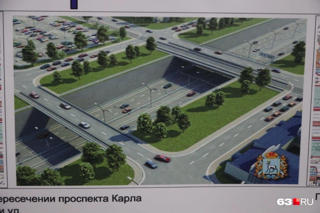 Такую развязку планируют построить на пересечении Ташкентской и проспекта Карла Маркса | Источник: Роман Данилкин / 63.RU 