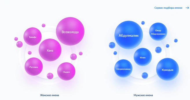 Самые редкие имена | Источник: zags.nalog.gov.ru