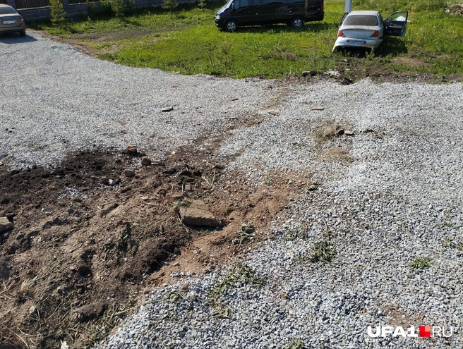Борозда, оставшаяся на пути Kia | Источник: Антон Селиверстов / UFA1.RU