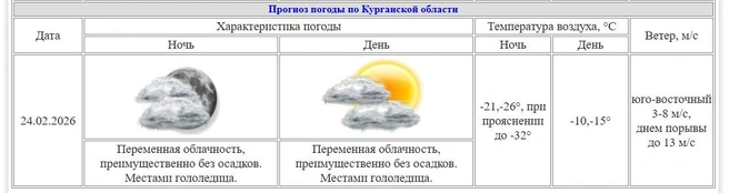 Источник: скрин с сайта Курганского ЦГМС