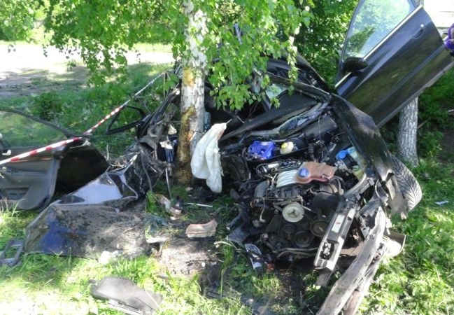 В Милославском Audi врезался в дерево, двое погибли | ya62.ru