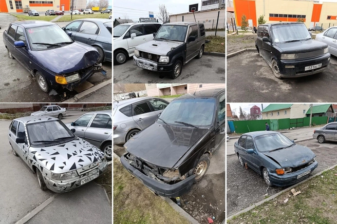 Необычная проблема: автосервис стаскивает битые и сломанные автомобили, надолго оставляя их на общественных парковках, что, по словам жителей, приводит к постоянным конфликтам. Обитатели района подозревают, что часть машин может иметь криминальную историю. Постепенно это «кладбище» расползается по соседним дворам. Улица Прокатная, дома 18А-26 | Источник: читатель 74.RU