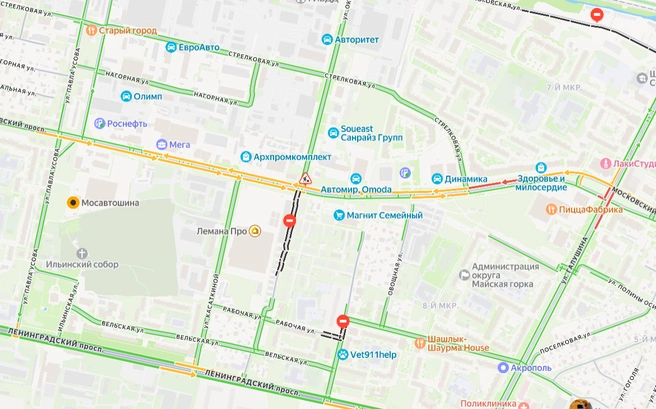 Очередь длится от улицы Галушина | Источник: yandex.ru/maps