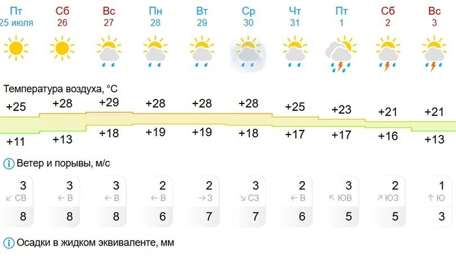 Сервис предупреждает о грозах | Источник: Gismeteo
