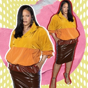 Ветровка + юбка-карандаш — формула эффектного образа на зиму 2025/26 от Рианны