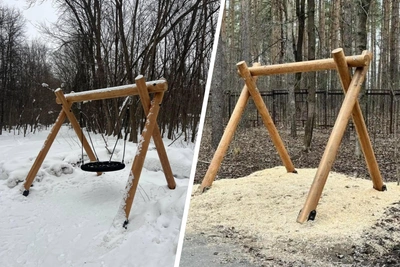 Новые качели исчезли с «Уфимского ожерелья» через месяц