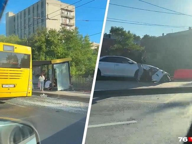 Авария с участием автобуса и иномарки в центре Ярославля | Источник: читатель 76.RU