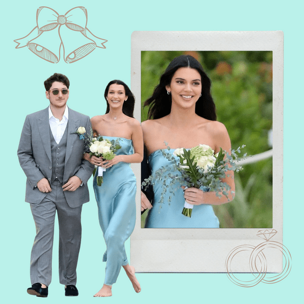 Подружки невесты: Белла Хадид и Кендалл Дженнер в одинаковых голубых платьях из атласа на свадьбе Лорен Перез 😍