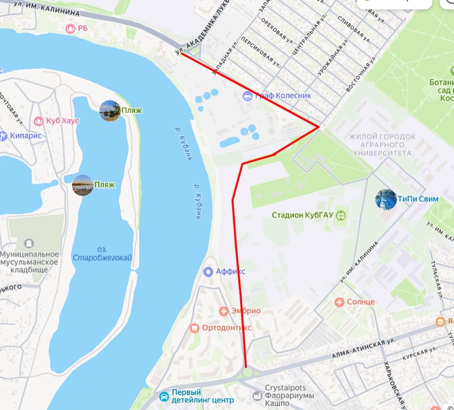 Отметили на карте примерно, как будет проходить дорога  | Источник: yandex.ru/maps