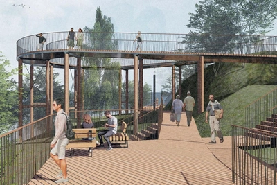 В Красноярске создают новую набережную у Октябрьского моста