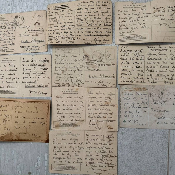 Письма родным военный писал на обороте немецких открыток | Источник: читательница E1.RU