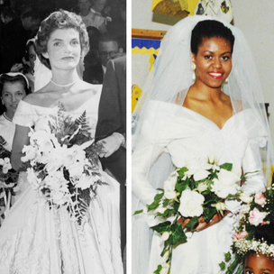 От Жаклин Кеннеди до Людмилы Путиной: в чем выходили замуж Первые леди