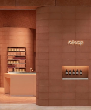 Кирпичный бутик Aesop в Лондоне