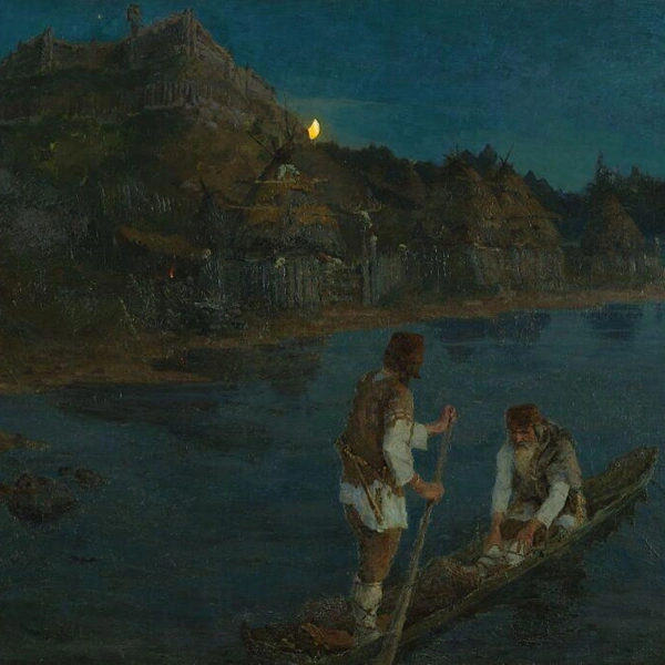 Николай Рерих «Гонец. Восстал род на род», 1895, Государственная Третьяковская галерея | Источник: https://my.tretyakov.ru/