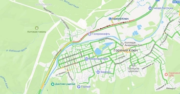 Пробка в Горячем Ключе | Источник: «Яндекс Карты»