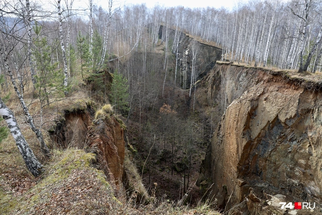 Внешне кажется, что характер разрушений природный. Природа и правда берет свое: пласты земли постепенно уходят вниз | Источник: Михаил Шилкин