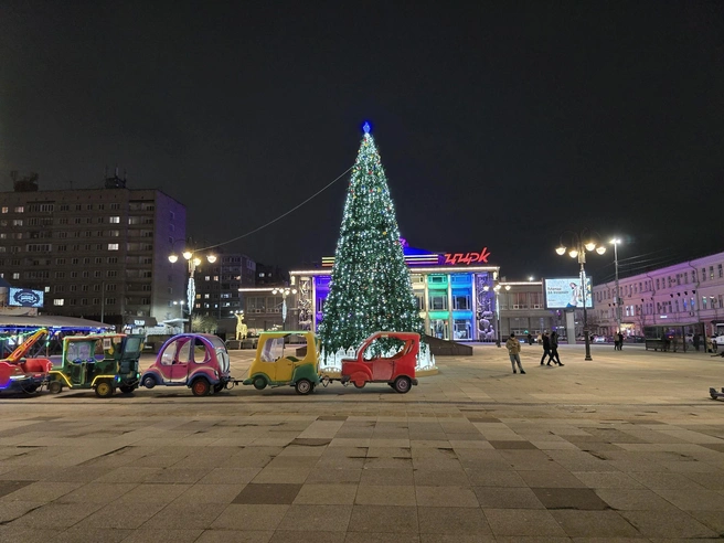 Такую искусственную елку установили у саратовского цирка в этом году | Источник: Семен Коротов-Майбах / 164.RU