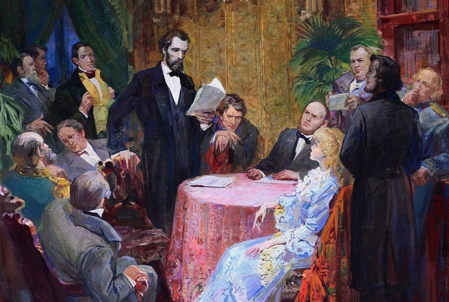 Источник: Криворучко В.П. «Литературный вечер у Второва», 1978 г / Из фондов музея имени И. С. Никитина, Vk.com