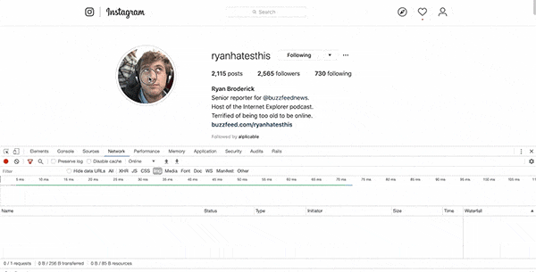 В Instagram (запрещенная в России экстремистская организация) нашли баг, который позволяет просматривать закрытые профили