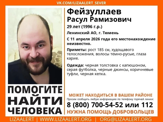 Источник: Поисковый отряд «ЛизаАлерт» Тюменской области / vk.com