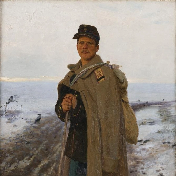 И.&nbsp;Е.&nbsp;Репин, На Родину. Герой минувшей войны, 1878 | Источник: Музейно-выставочный комплекс «Манеж»