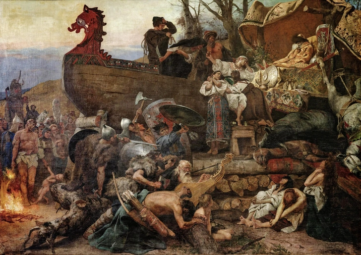 «Похороны руса в Булгаре», Генрих Семирадский, 1883 год | Источник: ГОСУДАРСТВЕННЫЙ ИСТОРИЧЕСКИЙ МУЗЕЙ