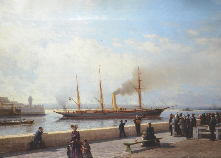 Алексей Петрович Боголюбов (1824–1896 годы). «Порт Гавр», 1852 г. Холст, масло. СИХМ. | Источник: СИХМ