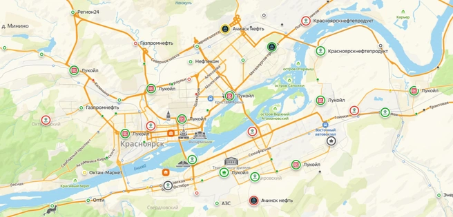 У федеральных сетей топливо есть | Источник: 2gis.ru