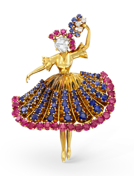 Брошь Ballerina, 1945 год, ювелир Tony Falcone