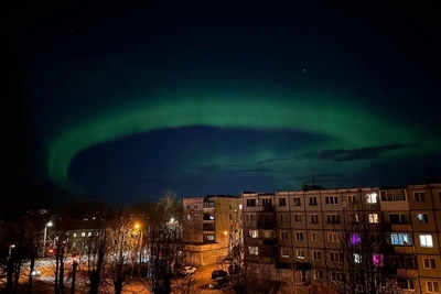 Северное сияние озарило небо Архангельска и Северодвинска