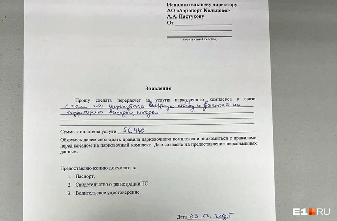 Любовь написала заявление на перерасчет за услуги парковки, и ей снизили сумму платежа | Источник: предоставлено хозяйкой машины