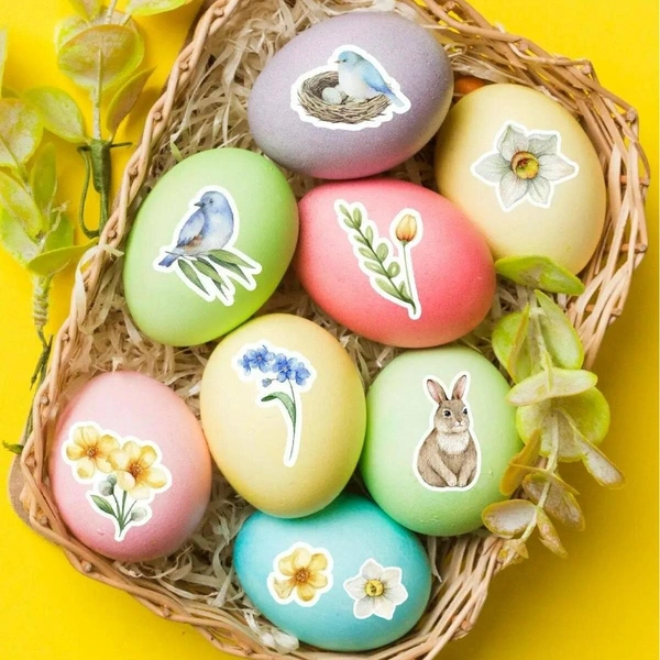 Пасхальные украшения наклейки на яйца, 4 листа, Lisadecor