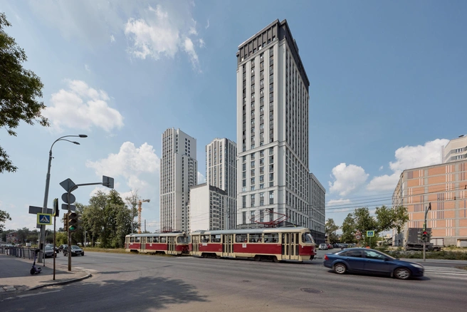 Квартал возводят в границах улиц Бакинских Комиссаров, Кировградской, Калинина и переулка Соснового. Офис продаж находится ближе к переулку | Источник: PRINZIP