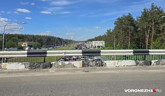 Затор тянется на километры | Источник: читательница Voronezh1.ru