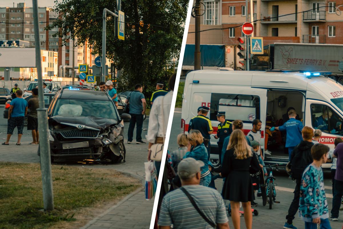 Как выглядело место ДТП с пострадавшими детьми возле торгового центра  «Вертикаль» 23 августа 2022 г. - 24 августа 2022 - 29.ру