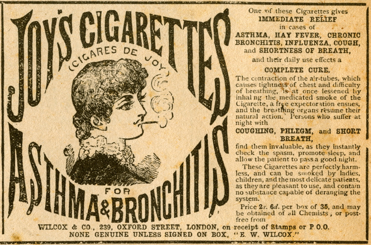 Реклама сигарет со страницы Лондонского журнала «Punch» 1882 года.