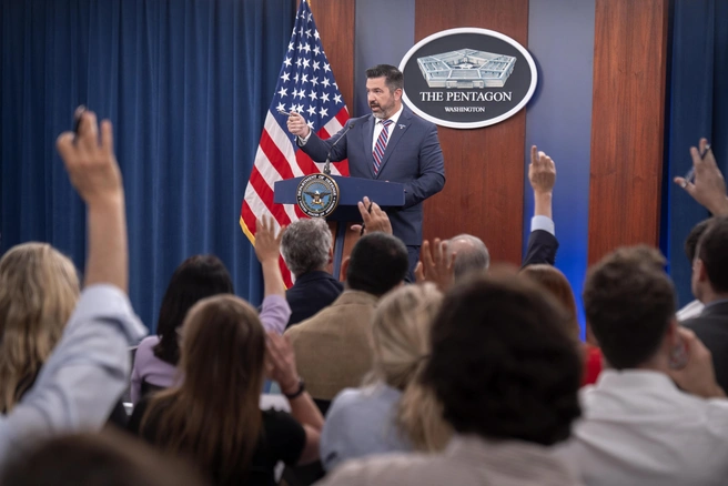Брифинг помощника министра обороны США по связям с общественностью Шона Парнелла в Вашингтоне | Источник: AP/TASS
