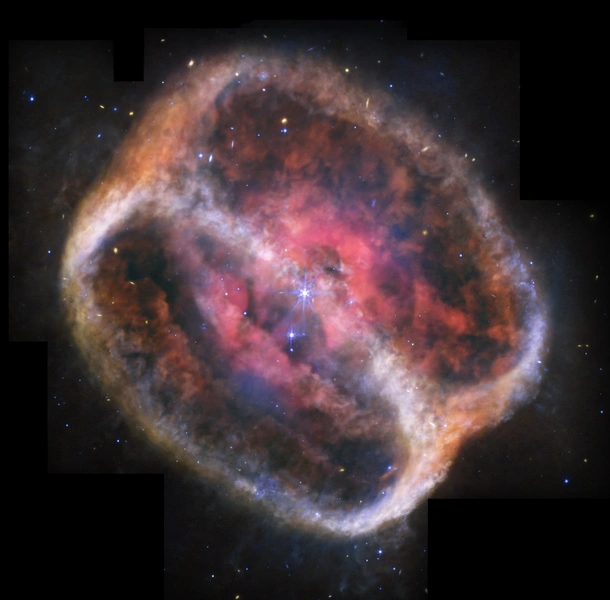Планетарная туманность NGC 1514, снимок телескопа «Джеймс Уэбб» | Источник: NASA, ESA, CSA, STScI, NASA-JPL, Caltech, UCLA, Michael Ressler (NASA-JPL), Dave Jones (IAC)